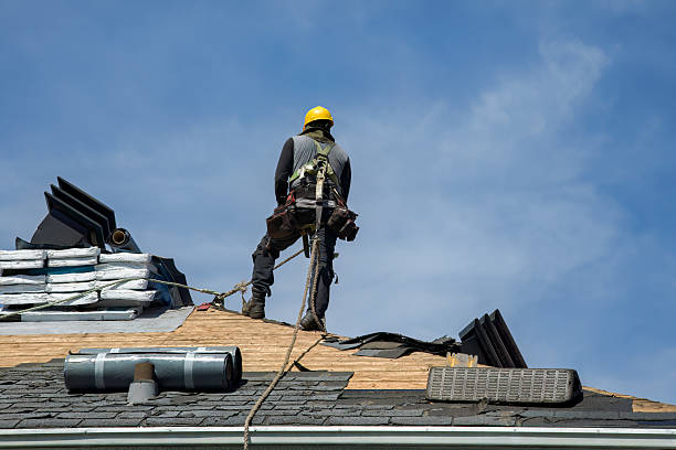 Professional Flat Roof Repair technician working in Coloma, MI